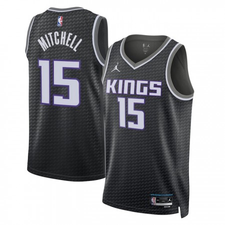 NBA Mænd Trøje Sacramento Kings Davion Mitchell 15 2022-23 Jordan Statement Edition Sort Swingman